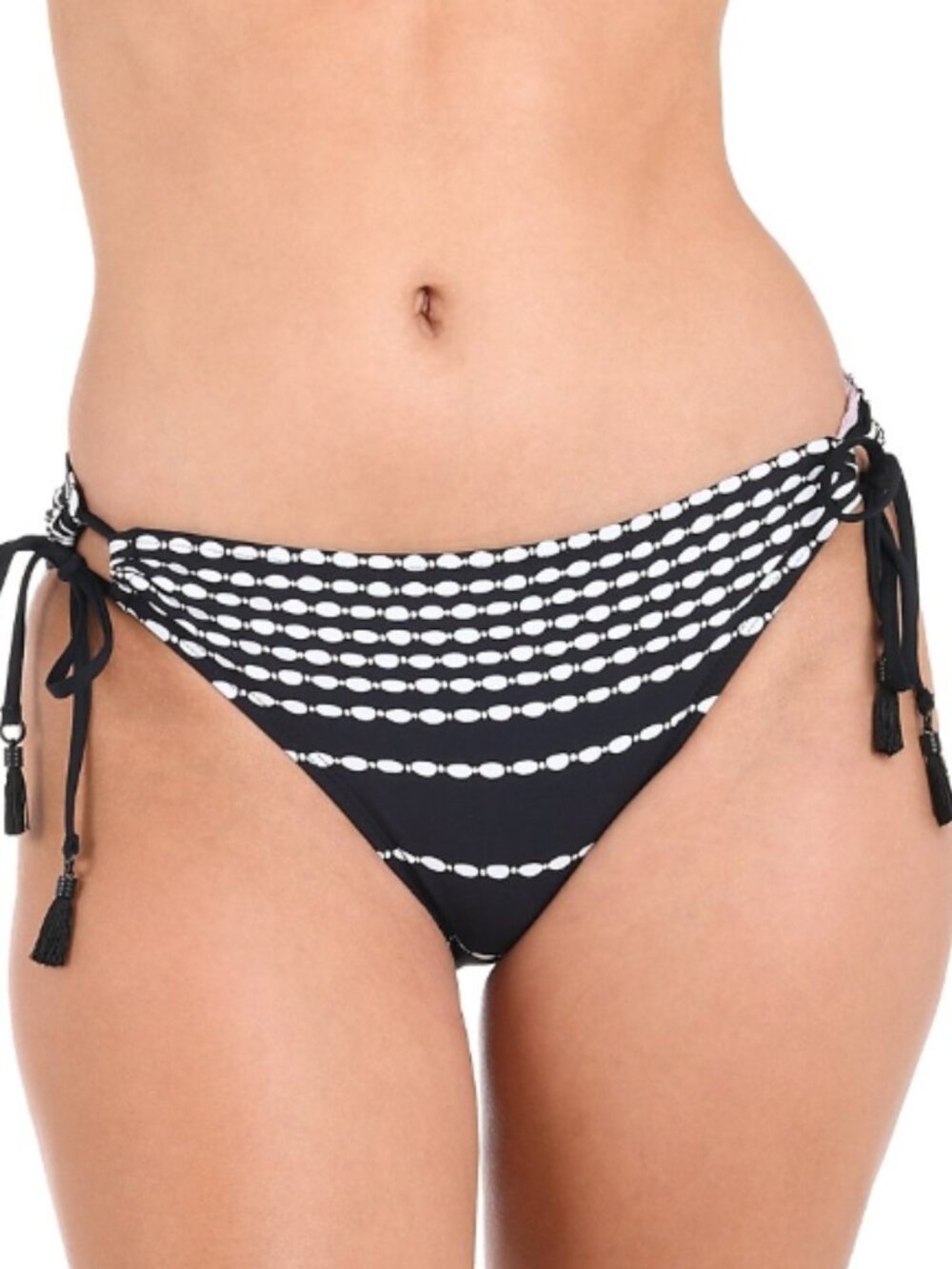 La Blanca Women's City Lights Side Tie Hipster Swim Bottom Black Size 12 8879
